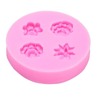 Rose Flower Silicone Fondant Pattern Mixed Shape for Resin Casting Craft Chocolate Cake Decoration Cupcake Topper