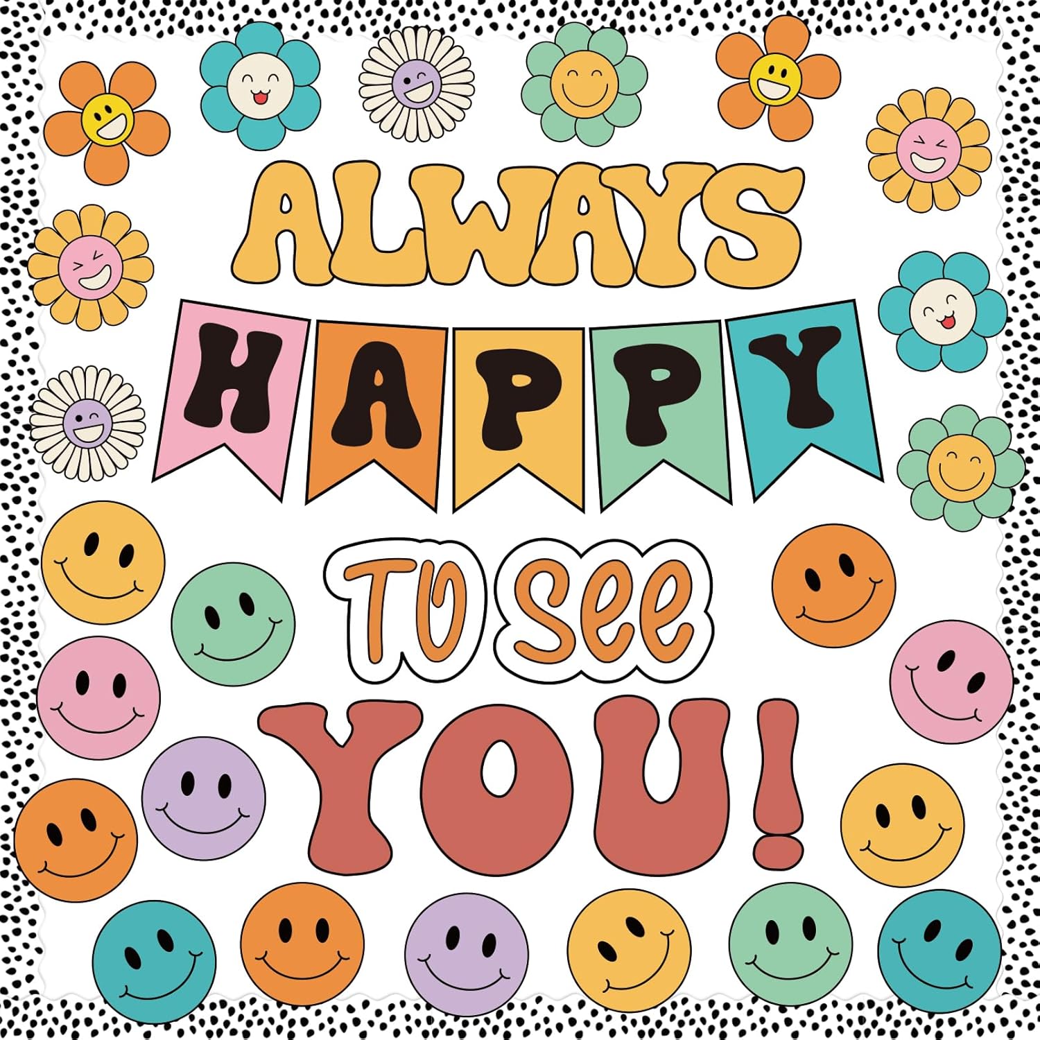 Welcome Back to School Bulletin Board Decorations Set, Groovy Classroom Decor Retro Welcome to Our Crew Classroom Decor Colorful Cutouts for Back to оранжевый