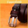 Men Color Solid Leather Belt With Geometric Style And Durable Alloy Buckle Pin