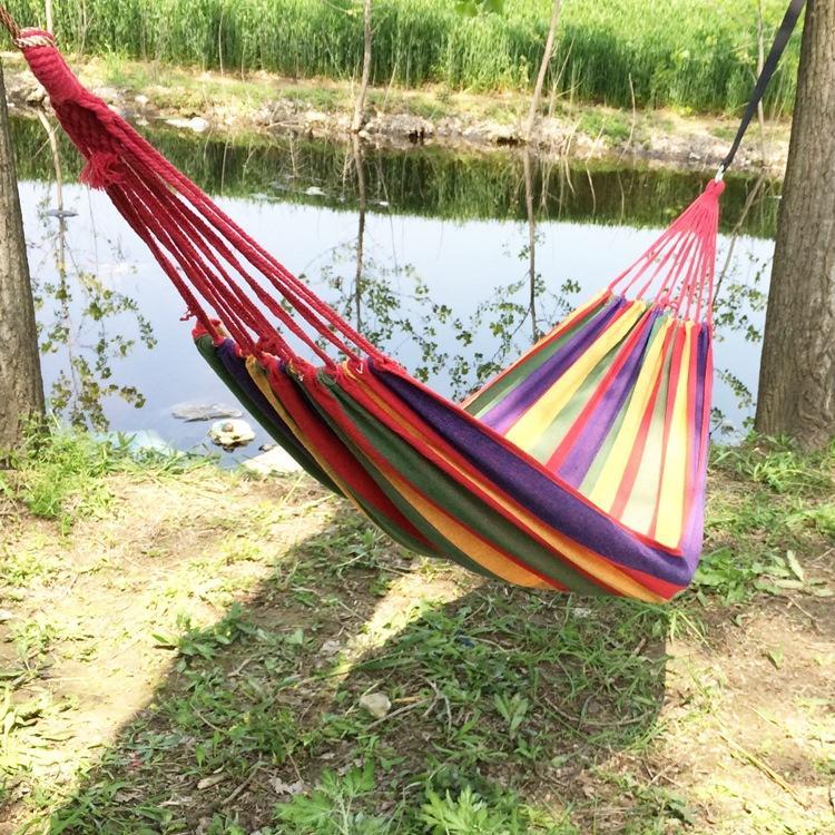 1Pc Outdoor Single Canvas Hammock Double Indoor Balcony Hanging Chair Dormitory Swing Anti-rollover Camping Children's Home