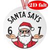 2D Flat Santa Claus Round Ceramic Pendant Christmas Tree Hanging Ornaments Holiday Party Home Decor