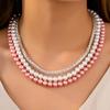 ZA trendig färg pärlmulti-lagers halsband design elegant temperament kedja för halsen nyckelbenskedja