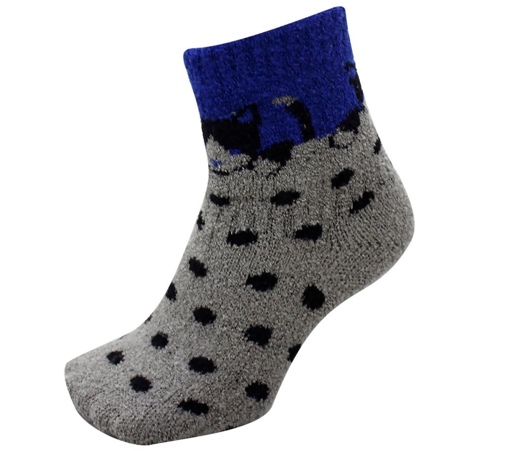 SocksDEPO Fluffy Round Toe Patterned Free Made In Cat Print Gray Socks, Size, Fleece-Lined, Japan, Unisex,