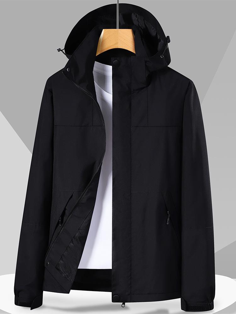 Autumn Waterproof Windproof Hooded Jacket - Unisex Color Block Thin Mountaineering Outerwear