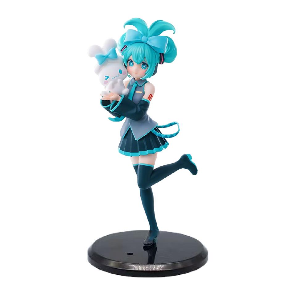 20CM Anime Hatsune Miku X Cinnamoroll Figur Anime Tilbehør Samleobjekter Modeller Dekorative Pynt Barn Kawaii Gave Leketøy