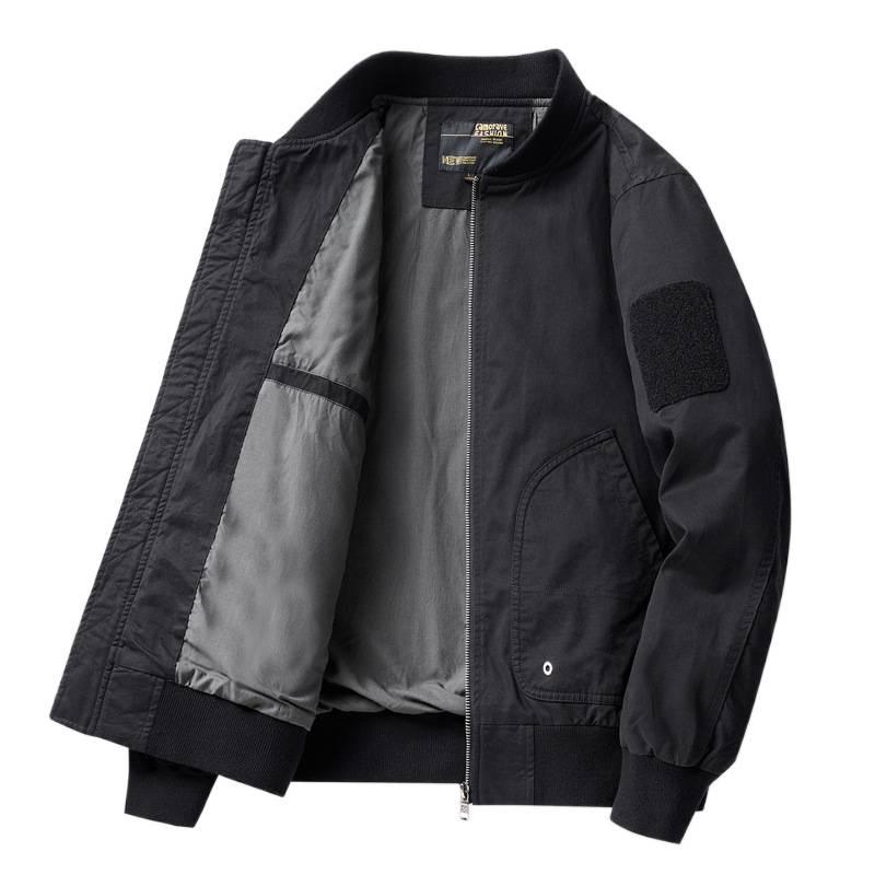 Men's Pure Cotton Loose Baseball Jacket - Outdoor Casual Spring/Autumn AmeKaji Style