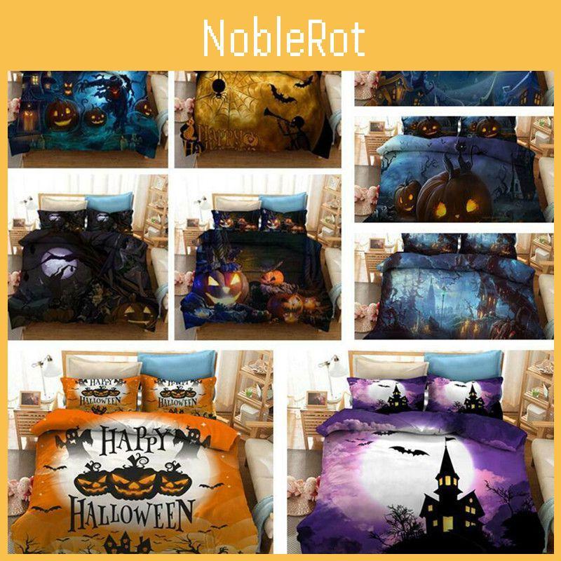 Whimsical Halloween 3d Cartoon Bedding Set Featuring Charming Witch And Pumpkin Patterns