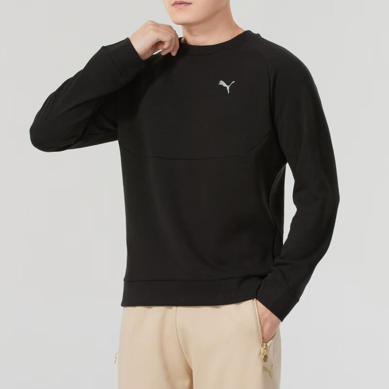 Puma Loose Fit Round Neck Casual Long Sleeve Sweatshirt Men Tops Black 687551-01