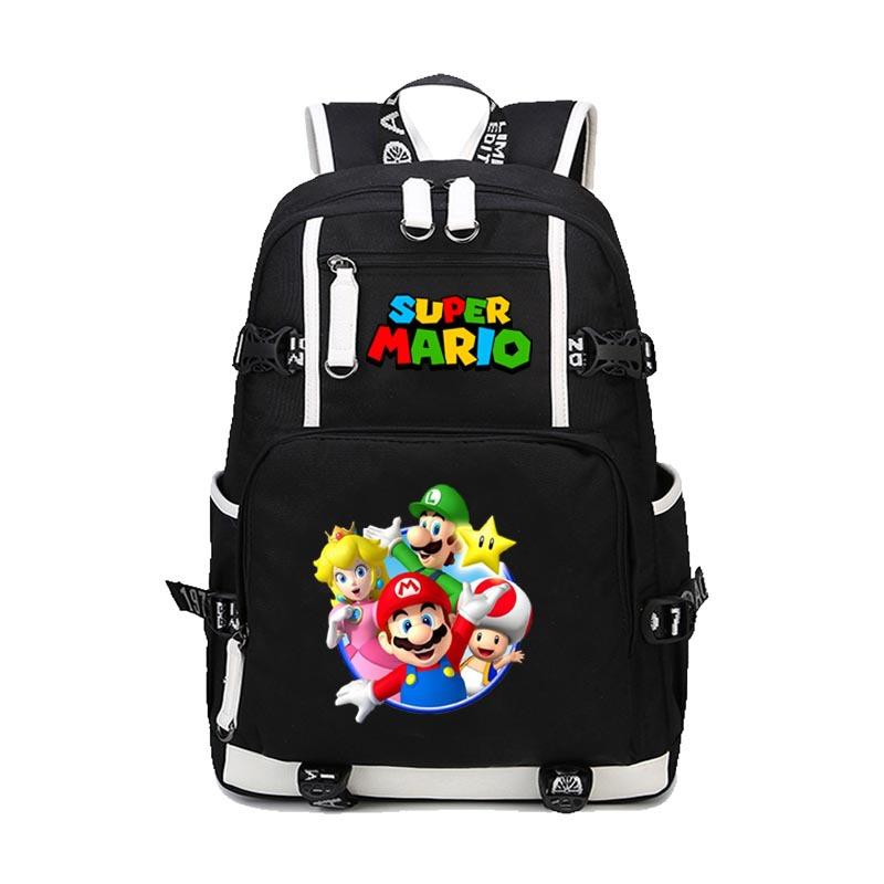 Super Mario Batoh Dospívající Student Školní taška Tištěný Herní batoh pro Chlapce a Dívky