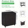 Multi-Size Optional Black Silver Outdoor Patio Dustproof Sun Protection Durable Black Fabric Keyboard Outdoor Cart Dustproof Table Cover