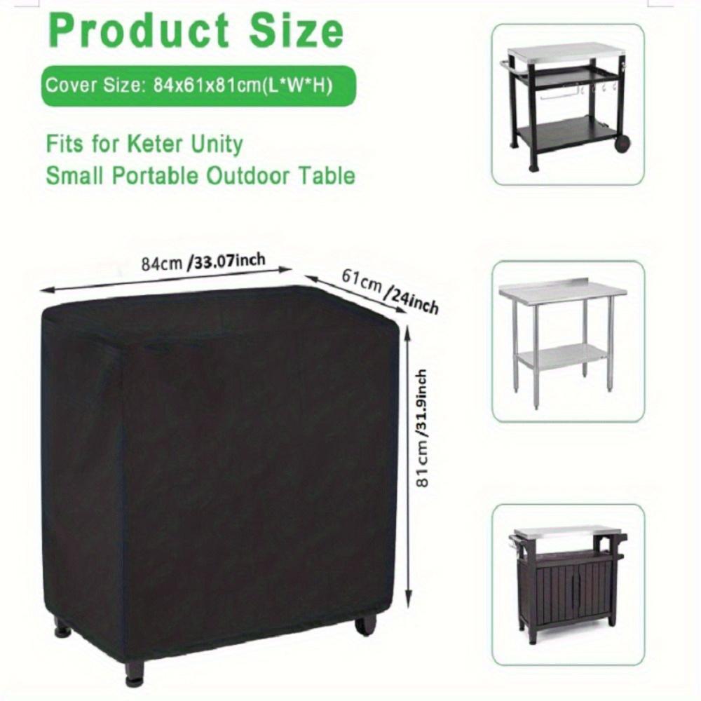 Multi-Size Optional Black Silver Outdoor Patio Dustproof Sun Protection Durable Black Fabric Keyboard Outdoor Cart Dustproof Table Cover