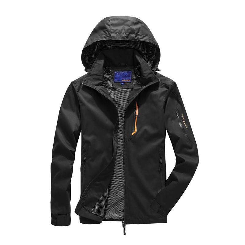 Men's Jacket Autumn New Casual Solid Color Hooded Jacket Youth Loose Large Size Sports Coat