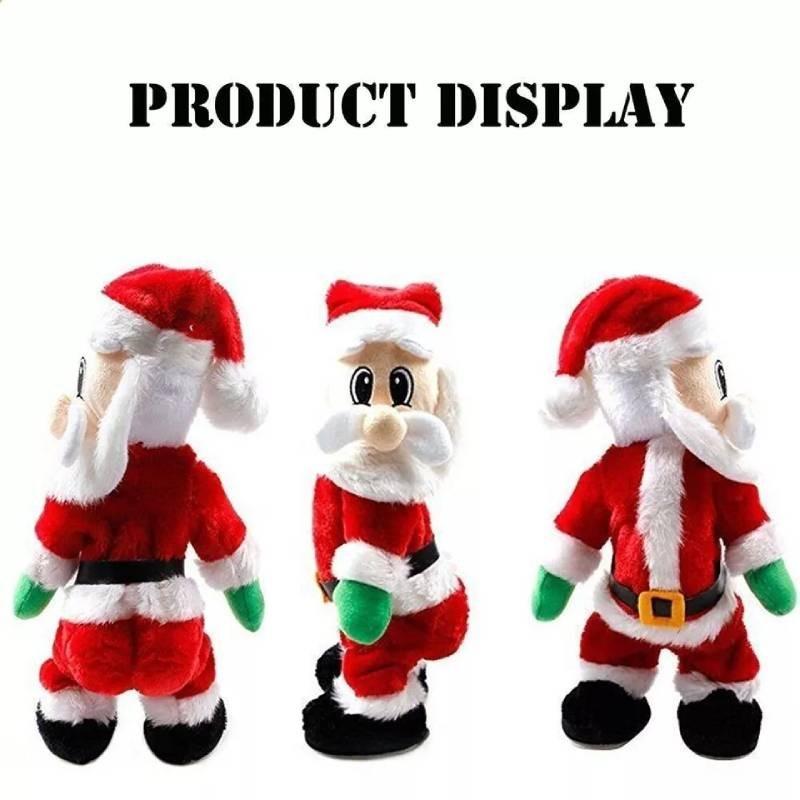 Whimsical Christmas Animated Santa Toy Featuring Lively Music And Charming Plush Design