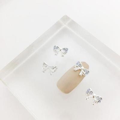 P185 Nail Parts Aqua Ribbon 1 Piece Cubic Metal Art (S8499585)