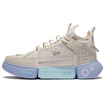 Li Ning Essence 2 ACE Vintage Basketballschuhe Damen Mittelhoch Perlmuttweiß/Schneegrau ABCS012-1