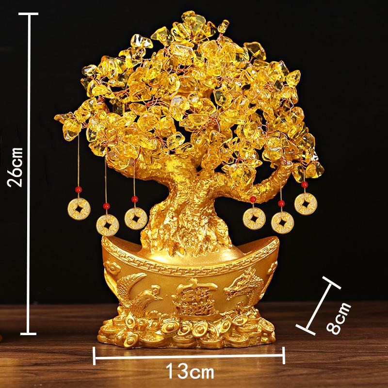 Citrine Money Tree Ornament - Home Decoration for Living Room, Housewarming, New Year, or New Home Opening Gift