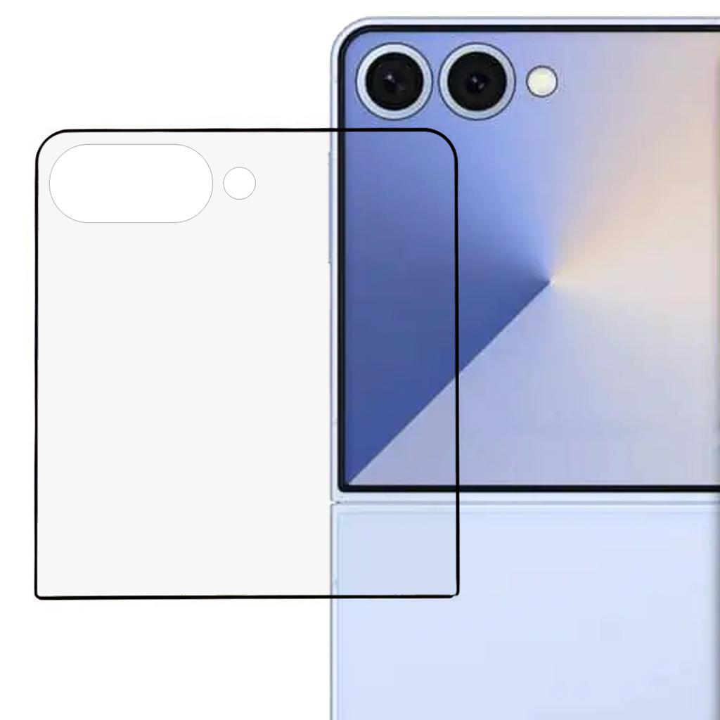 For Samsung Galaxy Z Flip7 5G Rear Small Screen Protector Silk Printing Full Glue Tempered Glass Film