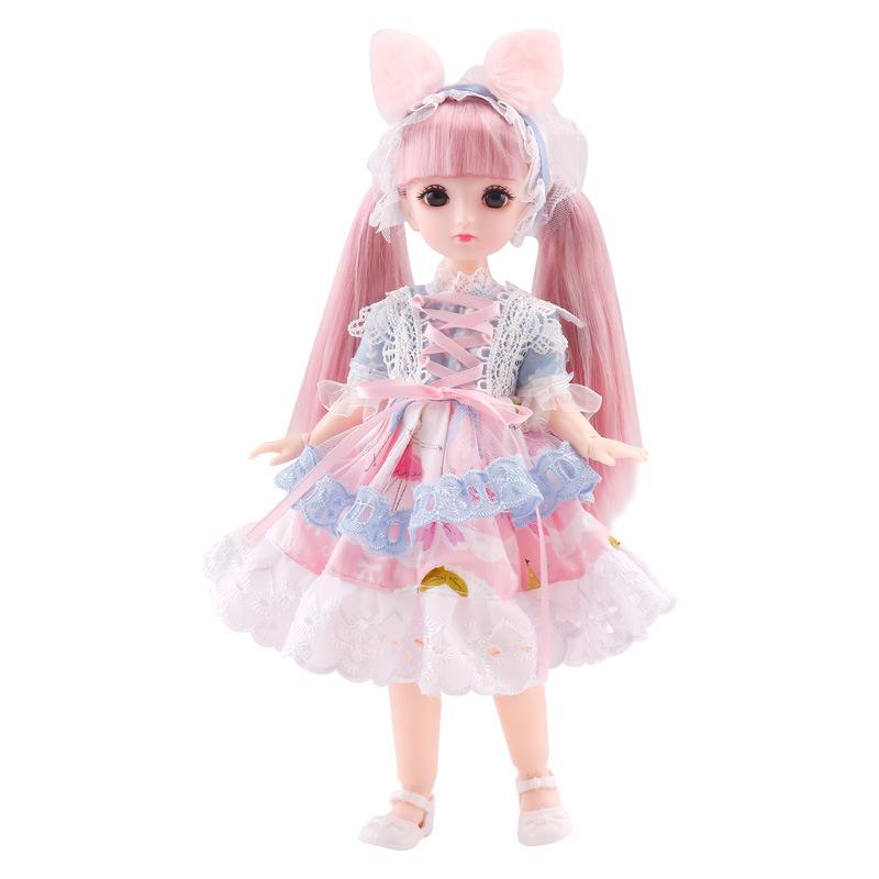30cm Barbie Doll Princess Dress-up 3D Real Eye 23 Joint 6 Points Bjd Online Red Doll Children's Toy Gift