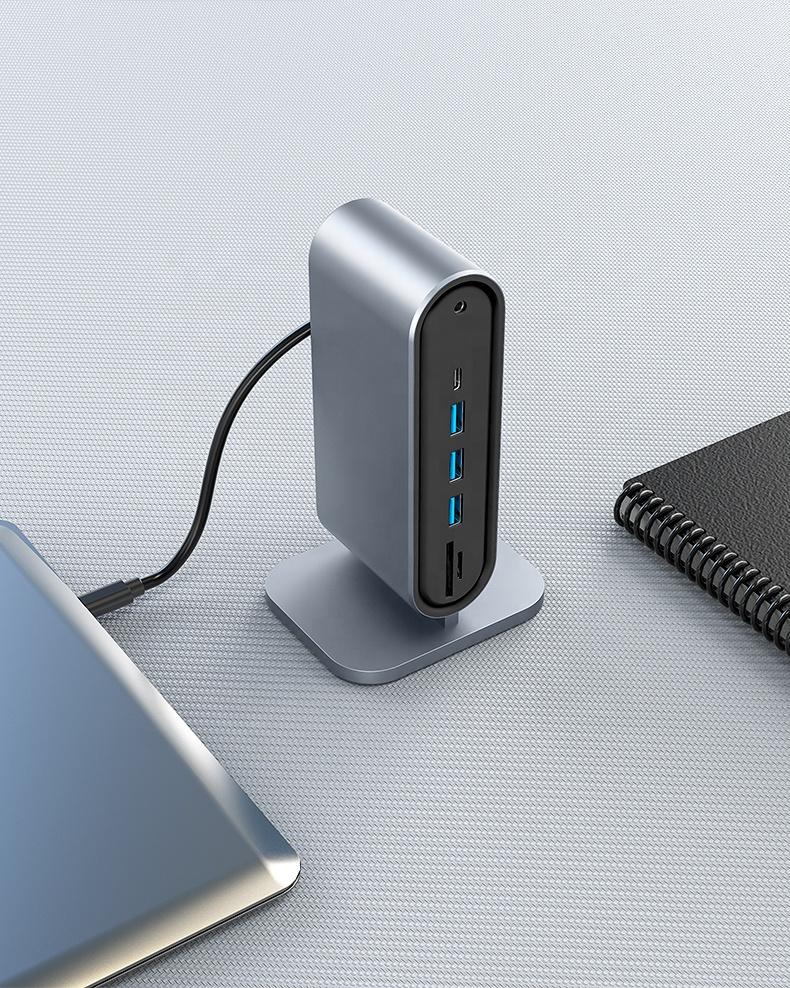 12 in 1 HUB Type C to Multi 4KHD RJ45 VGA 4 USB 3.0 PD Power Adapter Docking Station Desktop Portable