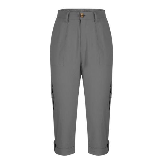 Women's Capris Cargo Joggers Mid Rise Cropped Cargo Pants Summer Quick Dry Hiking Pants with Multi Pockets