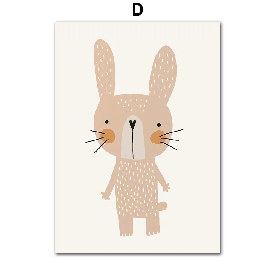 Leinwandmalerei Regenbogen Koala Bär Elefant Hase Boho Poster Drucke Baby Wandkunst Bilder Nordische Kinderzimmer Deko