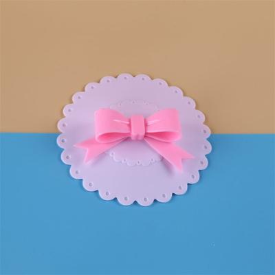 Multicolored Green Flower Silicone Cup Lid with Butterfly Knot Figurine, Ceramic Cup, Glass Dustproof