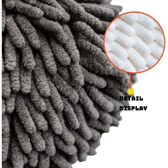 Chenille Hand Towels Set of 4 – Ultra-Absorbent Quick-Dry Hanging Towels for Kitchen & Bathroom, 6.8-Inch Fluffy Towels with Towel Hook Loop in 4