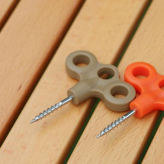 2 stk Treøye Gjenge Jordankere Kraftig Rustfritt Stål Camping Fottur Trampoline Telt Vindtett Tau Fikseringsspenne Jordspiker