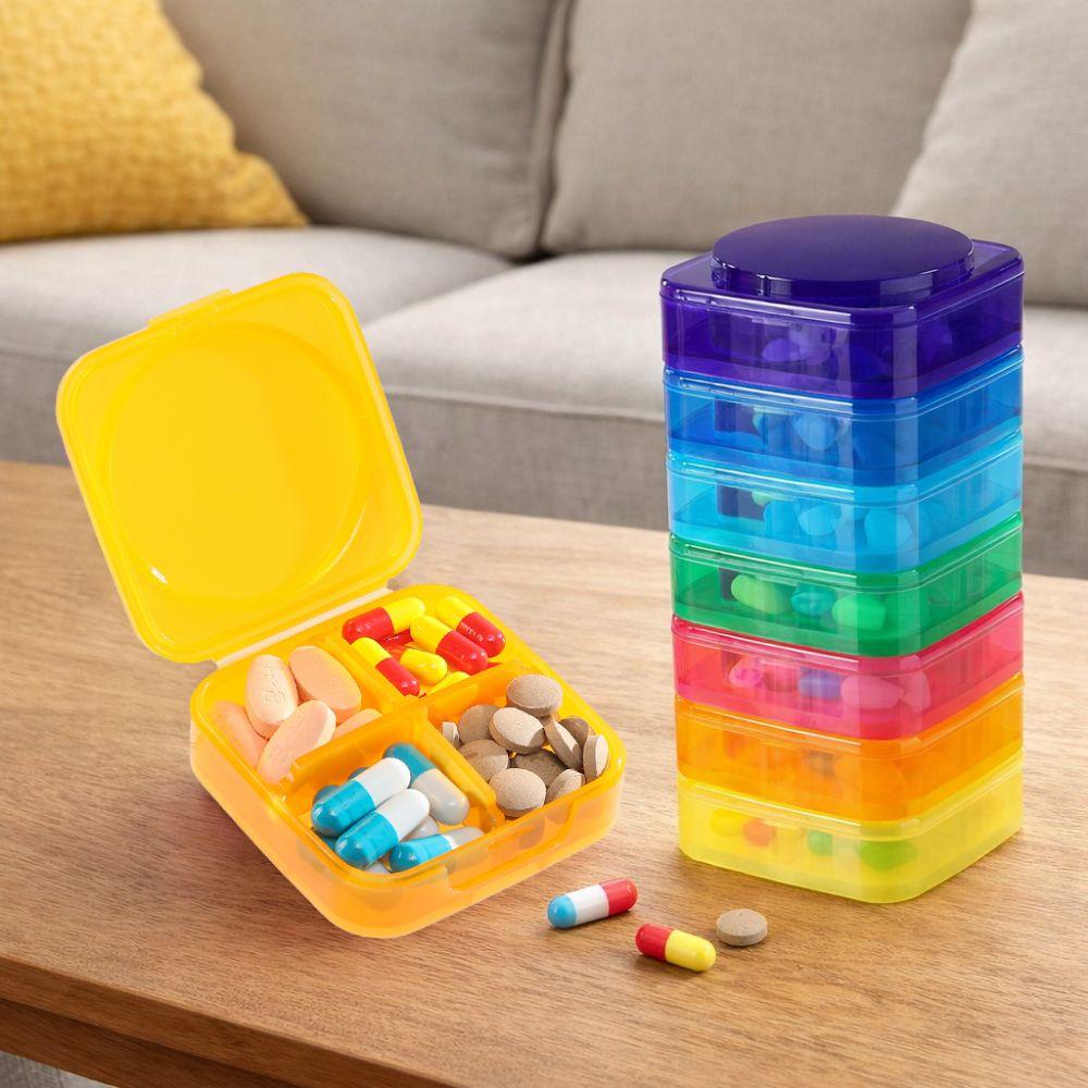 4 Times a Day Weekly Pill Case Large Capacity Vitamin Container Medicine Storage Box  Vitamin