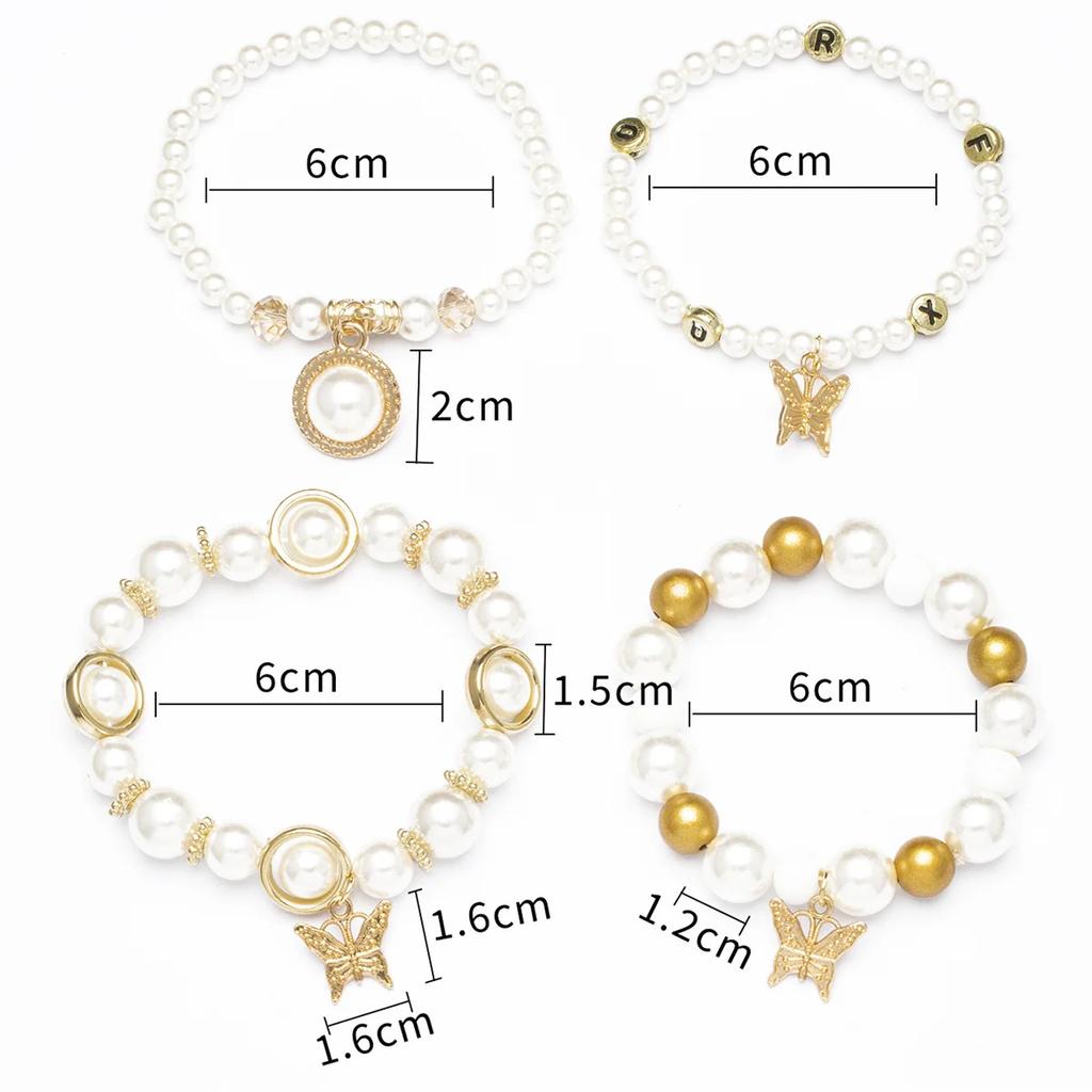 B15 Exaggeration Acrylic Beads Chain Bracelet Set Women Tree Exquisite Bangle Female Bohemian Jewelry Exquisite Trend Accessorie