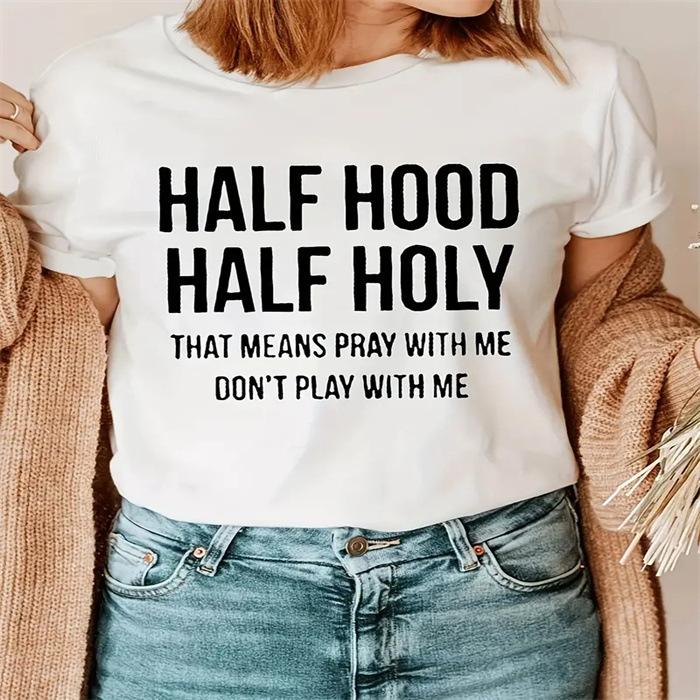 Summer Round Neck Printed Top Fashionable Casual Cute Short Sleeved Women's Pure Cotton T-shirts