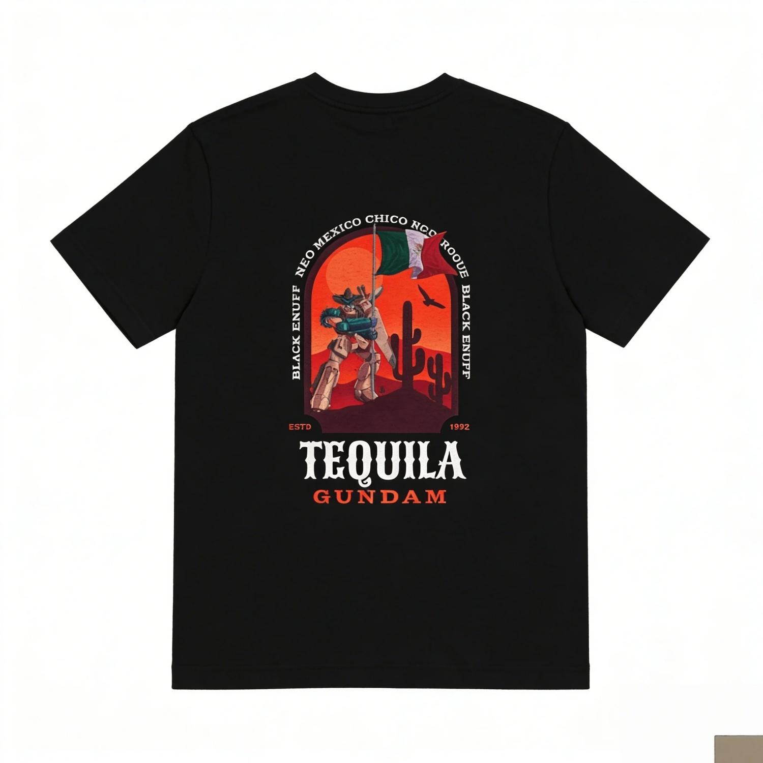 

2026 New Fashion Mobile Fighter Gundam Short Sleeve Parent-child High Quality T-Shirt Casual Y2k Top Man and Women Soft Clothing XXXXXL чорний