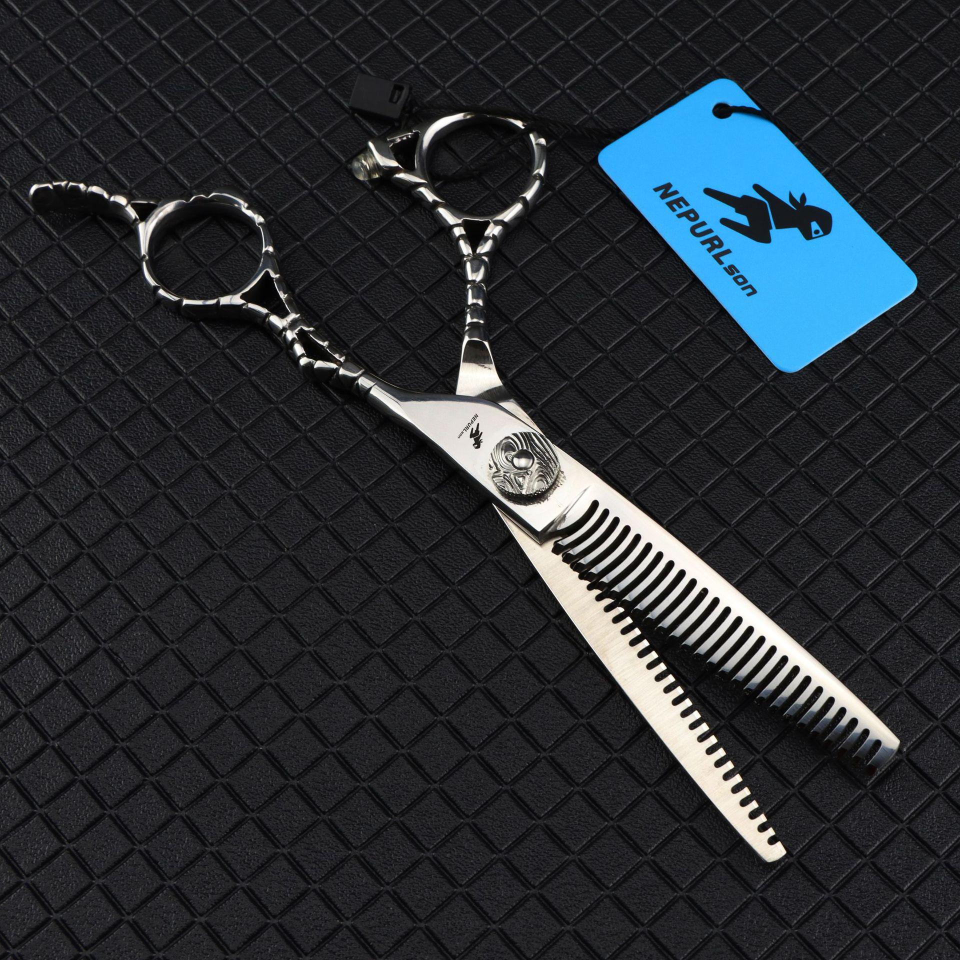 6-inch 440C Double-sided Thinning Scissors: 15% Thinning Rate Hairdressing/Barber Shears