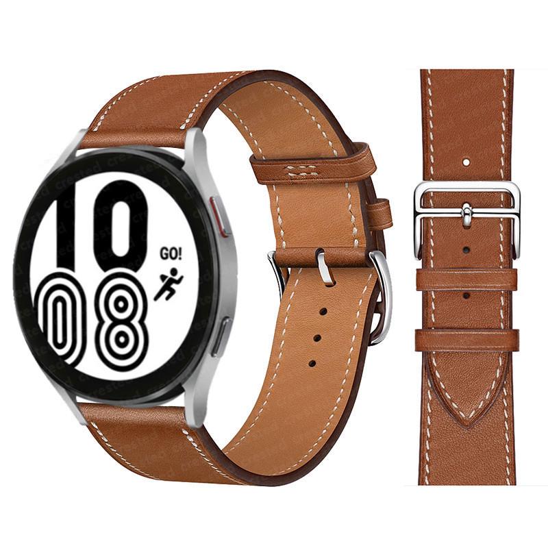 Hermes Leather Strap for 20/22mm Huawei GT, Samsung Galaxy, Garmin Venu