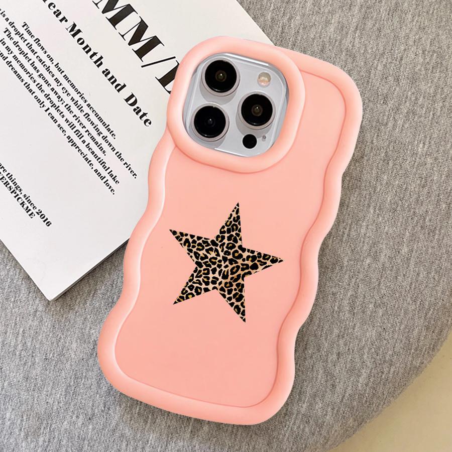 Leopard Star Design Soft Phone Cover Case for iPhone 12 11 14 XR 17 Air 8 16 Pro Max 13 15 Plus