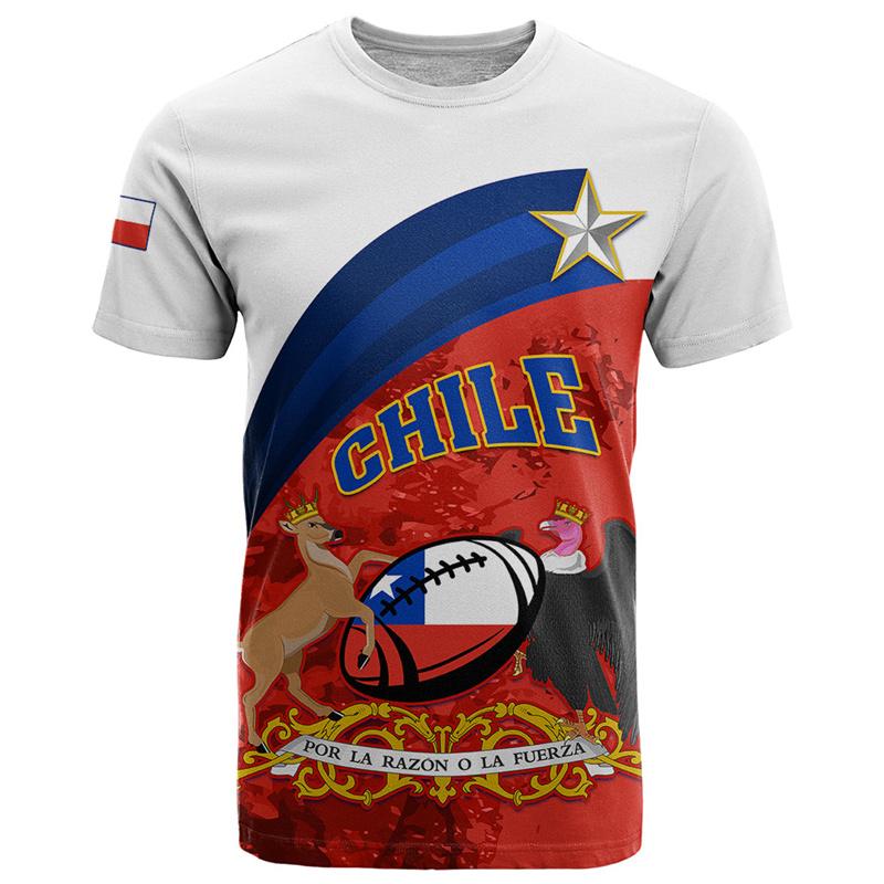 Chile 3D Printing T Shirt Man Summer O-Neck Short Sleeve Oversized Top Casual