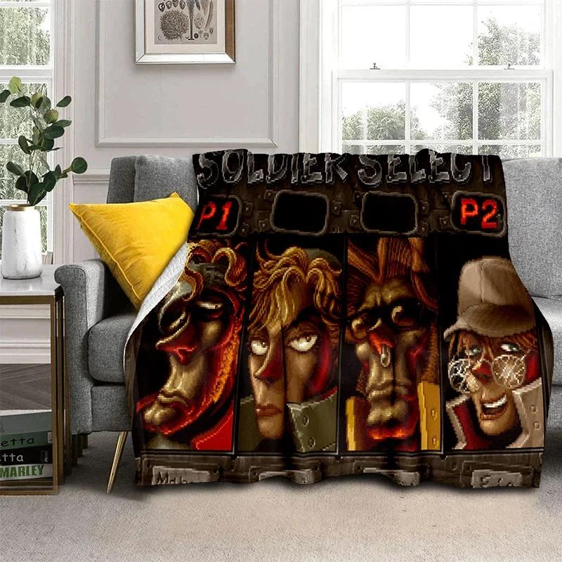 Retro Game Metal Slug Gamer Cartoon Blanket,Soft Throw Blanket for Home Bedroom Bed Sofa Picnic Travel Office Cover Blanket Kids