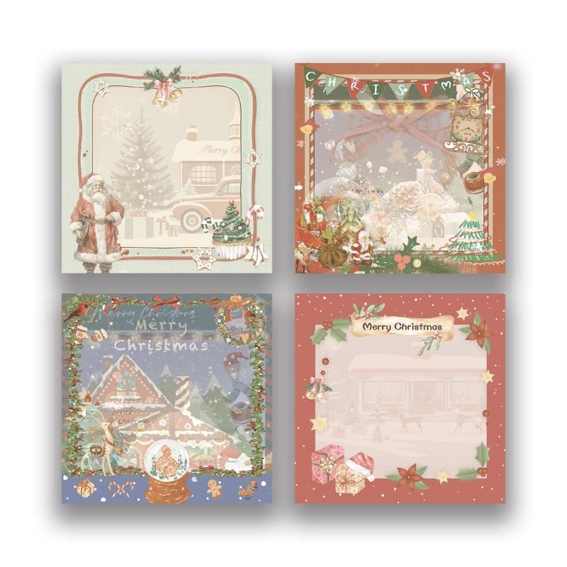 

Christmas Pattern Theme Design Christmas Stick Note Selves Adhesive Write Pad Removable for Journaling Office School