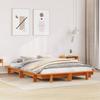 Vidaxl Bed Frame Without Mattress, Waxed Brown, 135X190 Cm, Solid Pine