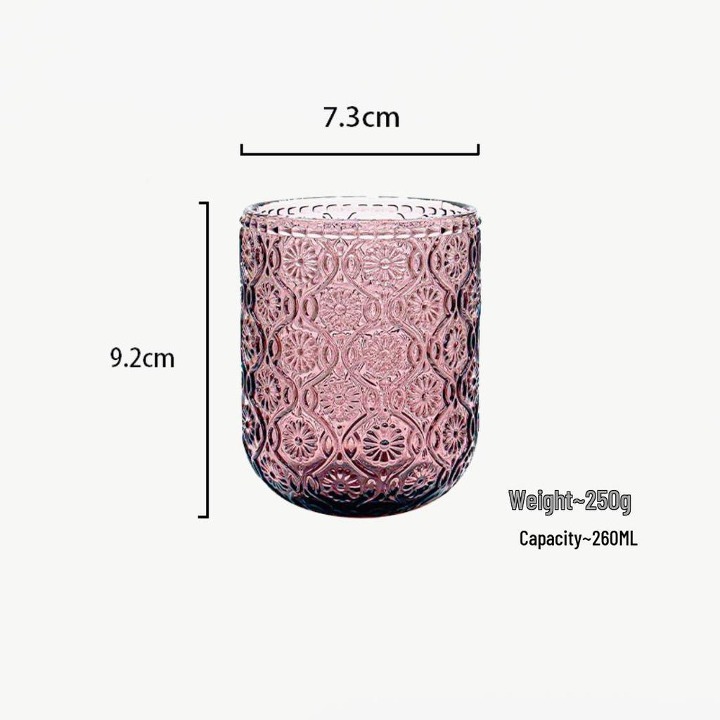 Retro skleněný pohár v lehkém luxusním stylu: Univerzální pro vodu, ústní vodu, džus, mléko, pivo a whisky - Zesílený design