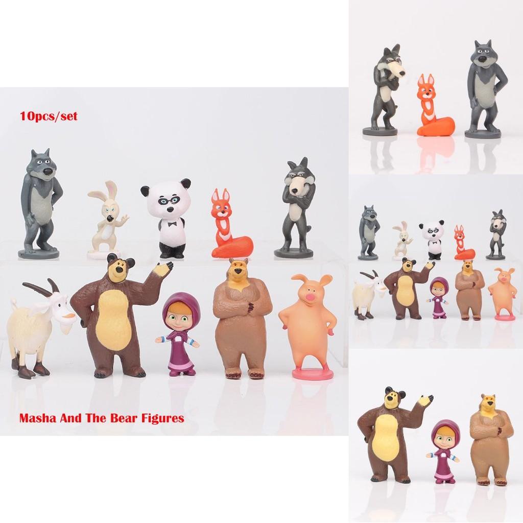 Adorable Masha And The Bear Action Figure Set Perfect For Cake Toppers And Playtime Fun
