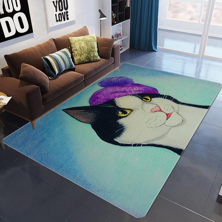 Nordic Style Carpet New Chinese Modern Simple Living Room Bedroom Full Of Non-Slip Carpet 3D Floor Mat