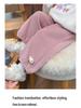 Meng Tang Tang Girls' Plus Velvet Cartoon Pants - Stylish Winter Wear for Kids