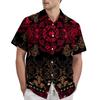 Retro Bohemian Print - Men's Casual Short Sleeved Shirt
