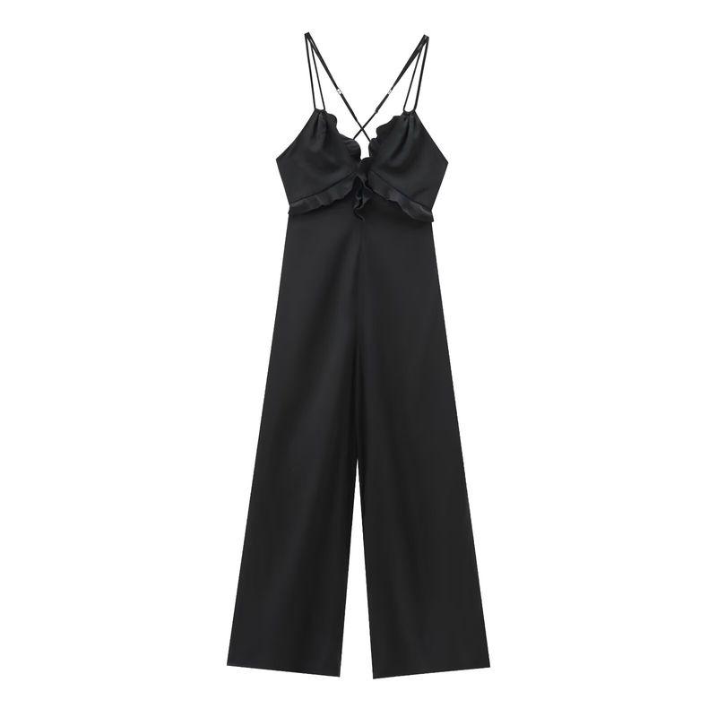 Kaslead New Arrival Women's Clothing Fashion Style Fashion Laminated Decoration Loose Jumpsuit 8489959