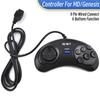 1-2 Peças Preto Controle Gamepad para Sega Mega Drive 9 Pinos 6 Botões Gamepads para Sega Genesis Console de Videogame 16 Bits