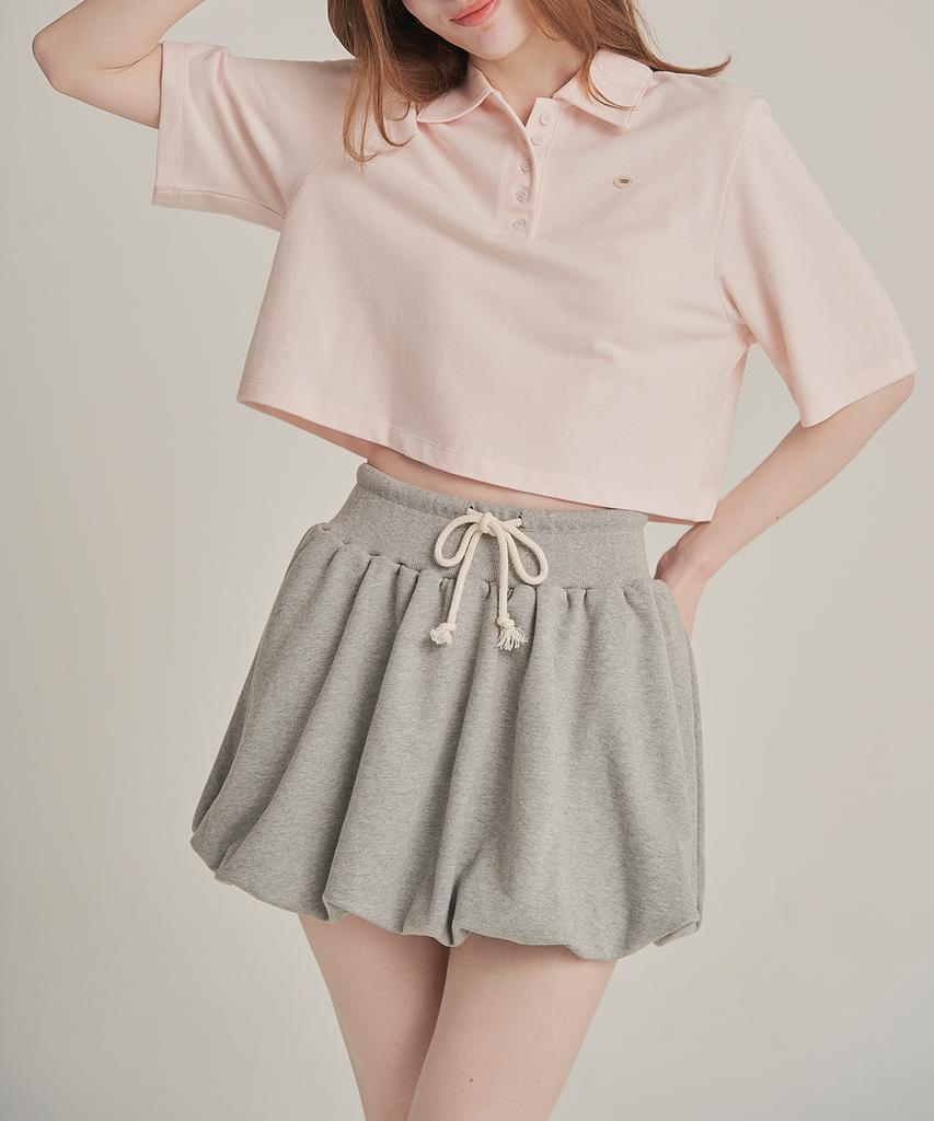 Iteoneolmomeonteu Balloon Elastic Waist Skirt _ Gray