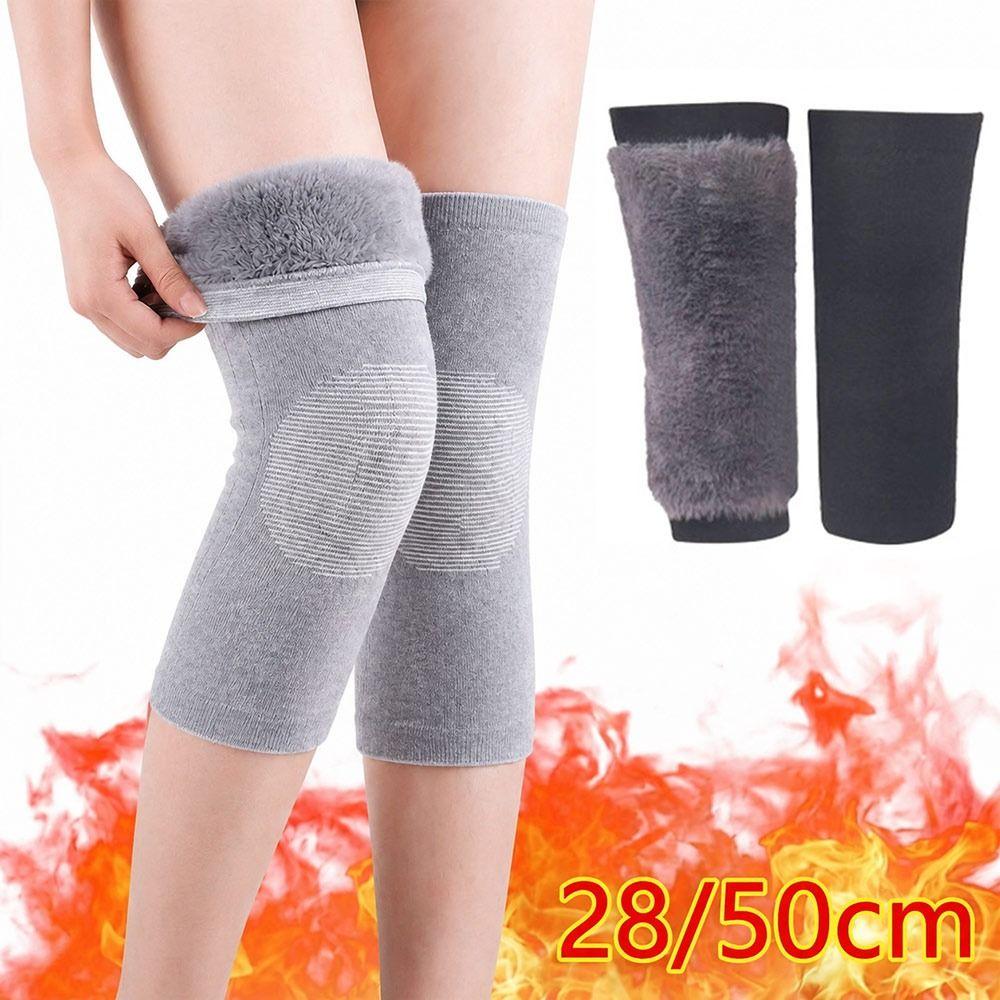 Faux Rabbit Fur Thermal Knee Sleeves Elastic Knit Fleece Knee Pads Knee Warmers  Outdoor Activities