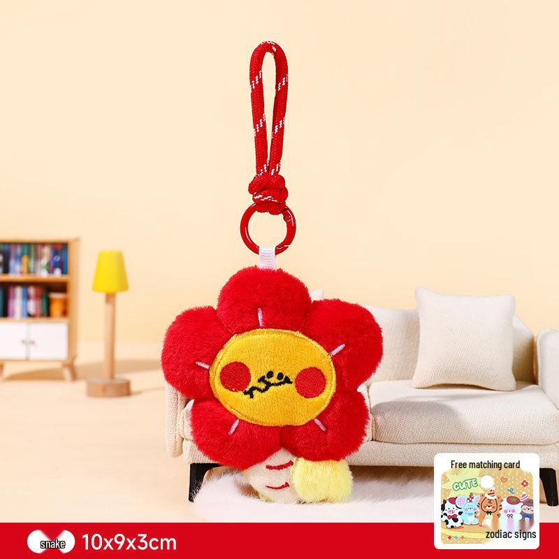 Twelve Zodiac Plush Animal Keychain: Cute Backpack Pendant Dolls