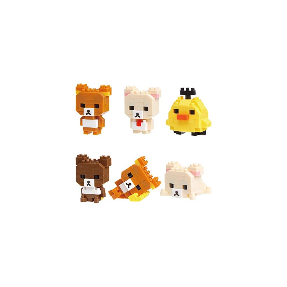 Kawada Mini Nano Rilakkuma Building Blocks Set 6 Pieces Assorted Designs